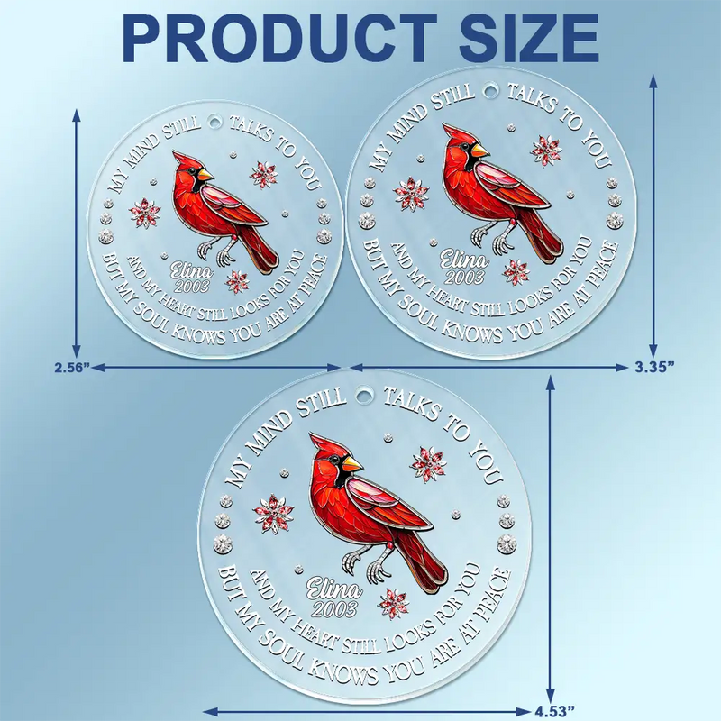 Memorial,Sad - Memorial My Soul Knows You Are At Peace Printed Gemstone Art - Personalized Acrylic Car Hanger