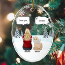 Sad, Memorial, Christmas, Dog Lovers, Pet Lovers, Cat Lovers, Dog Mom - I Miss You Memorial Dog Cat - Personalized Oval Glass Ornament