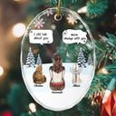 Sad, Memorial, Christmas, Dog Lovers, Pet Lovers, Cat Lovers, Dog Mom - I Miss You Memorial Dog Cat - Personalized Oval Glass Ornament