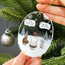 Sad, Memorial, Christmas, Dog Lovers, Pet Lovers, Cat Lovers, Dog Mom - I Miss You Memorial Dog Cat - Personalized Oval Glass Ornament