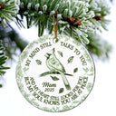 Sad, Memorial, Family, Parents, Gift For Grandparents, Christmas - Memorial My Mind Still Talks To You Toile - Personalized Circle Ceramic Ornament