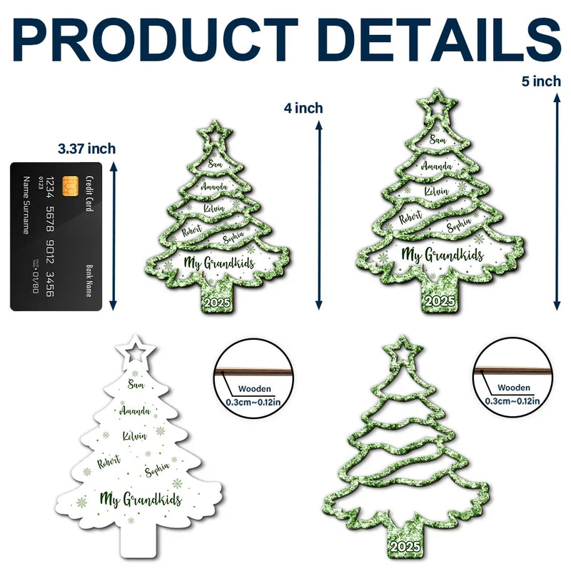 Christmas,Family,Parents,Happy,Gift For Grandparents,Gift For Sibling - Christmas Tree Family Sibling Bestie Toile - Personalized 2-Layered Wooden Ornament