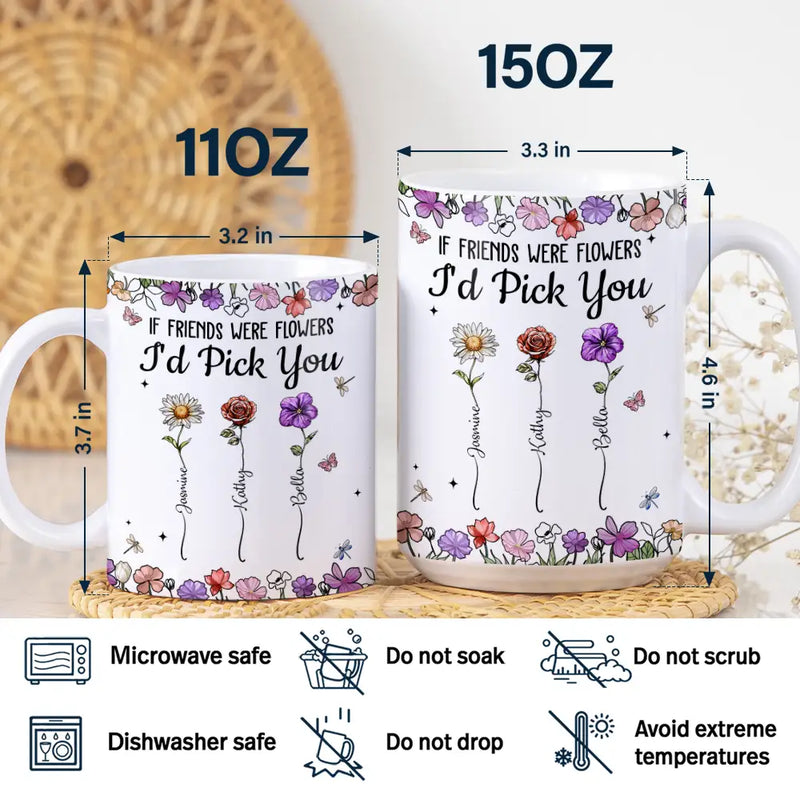 Gift For Bestie,Gift For Sisters,Gift For Women,Gifts For Colleagues,Happy - Best Friends It's Not What We Have In Life Birth Flower - Personalized White Edge-to-Edge Mug