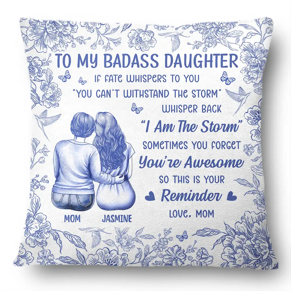Happy,Mom - Daughters (Adult),Gift For Daughter - If Fate Whispers To You Daughter Granddaughter - Personalized Pillow