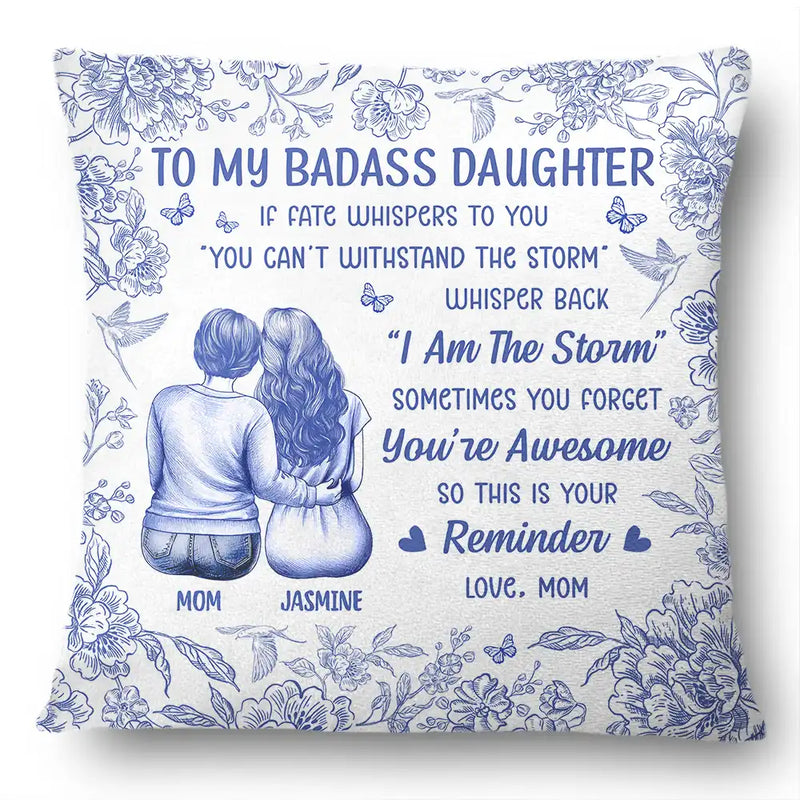 Happy,Mom - Daughters (Adult),Gift For Daughter - If Fate Whispers To You Daughter Granddaughter - Personalized Pillow