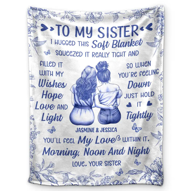 Love,Gift For Bestie,Gift For Sisters,Gift For Daughter - I Filled It With My Wishes Bestie Sister Toile - Personalized Fleece Blanket, Sherpa Blanket