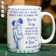 Love, Gift For Couples, Gift For Husband, Gift For Wife, Gift For Boyfriend, Gift For Girlfriend - In Case I Don't Say It Enough Kising Couples Toile - Personalized White Edge-to-Edge Mug