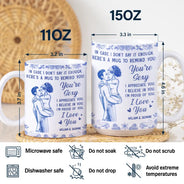 Love, Gift For Couples, Gift For Husband, Gift For Wife, Gift For Boyfriend, Gift For Girlfriend - In Case I Don't Say It Enough Kising Couples Toile - Personalized White Edge-to-Edge Mug