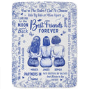 Gift For Bestie,Gift For Sisters,Gift For Sibling,Happy - Best Friends Forever Connected By Heart Toile - Personalized Fleece Blanket, Sherpa Blanket