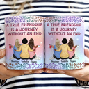 Gift For Bestie,Gift For Sisters,Gift For Women,Gifts For Colleagues,Happy - A True Friendship Is A Journey Without An End Twinkle Leopard - Personalized White Edge-to-Edge Mug