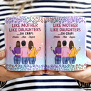 Funny,Gift For Mother,Mom,Daughters,Gift For Daughter - Like Mother Like Daughter Twinkle Leopard - Personalized White Edge-to-Edge Mug