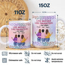 Funny,Gift For Mother,Mom,Daughters,Gift For Daughter - Like Mother Like Daughter Twinkle Leopard - Personalized White Edge-to-Edge Mug