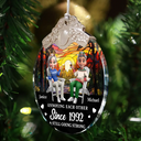 Annoying Each Other Since Loving Couple - Personalized Glass Ornament With Silver Cap