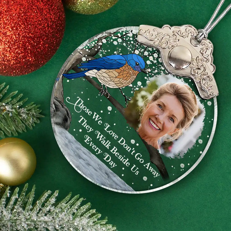 Sad,Memorial,Family,Parents,Gift For Grandparents,Christmas - Custom Photo I'm Always With You Memorial - Personalized Glass Ornament With Silver Cap