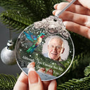 Sad,Memorial,Family,Parents,Gift For Grandparents,Christmas - Custom Photo I'm Always With You Memorial - Personalized Glass Ornament With Silver Cap
