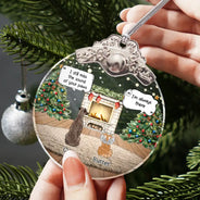 Sad,Memorial,Dog Lovers,Pet Lovers,Cat Lovers,Christmas - They Still Talk About You Memorial Dog Cat - Personalized Glass Ornament With Silver Cap
