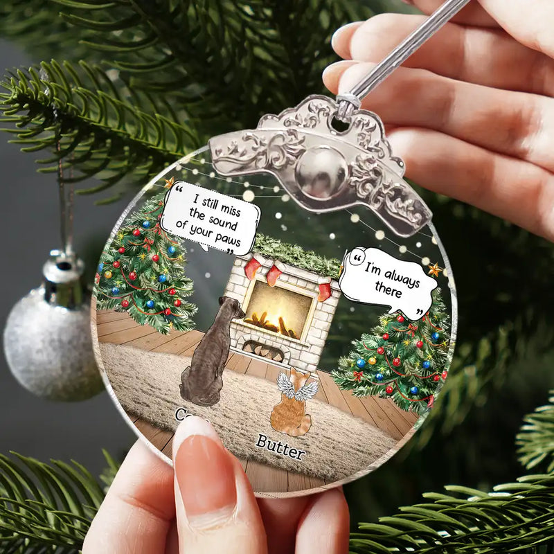 They Still Talk About You Memorial Dog Cat - Personalized Glass Ornament With Silver Cap