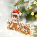 New baby,New Mom,New Dad,Funny,Parents,Gift For Kids,Gift For Grandkids - Custom Photo Gingerbread Funny Baby First Christmas - Personalized Custom Shaped Acrylic Ornament