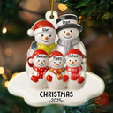Christmas,Family,Parents,Gift For Grandparents,Happy - Snowman Grandparents Ceramic Effect - Personalized Custom Shaped Acrylic Ornament