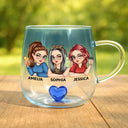 Gift For Bestie,Gift For Sisters,Gift For Women,Gifts For Colleagues,Funny - Right In The Throat Besties Sisters - Personalized Gradient Glass Mug