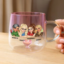 Gift For Bestie,Gift For Sisters,Gift For Women,Gifts For Colleagues,Funny - Right In The Throat Besties Sisters - Personalized Gradient Glass Mug