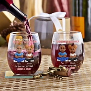Happy,Dad,Daughters,Gift For Daughter - I Would Choose To Be My Daughter In Every Lifetime - Personalized Stemless Wine Glass