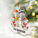 Christmas,Family,Parents,Gift For Grandparents,Married ,Gift For Couples,Happy - Snowman Family Ceramic Effect - Personalized Custom Shaped Acrylic Ornament