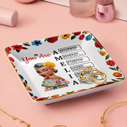 Gift For Bestie,Gift For Sisters,Gift For Yourself,Gift For Women,Happy,Hispanic,Christian - God Says You Are Hispanic Woman Latina Mexican - Personalized Ring Dish