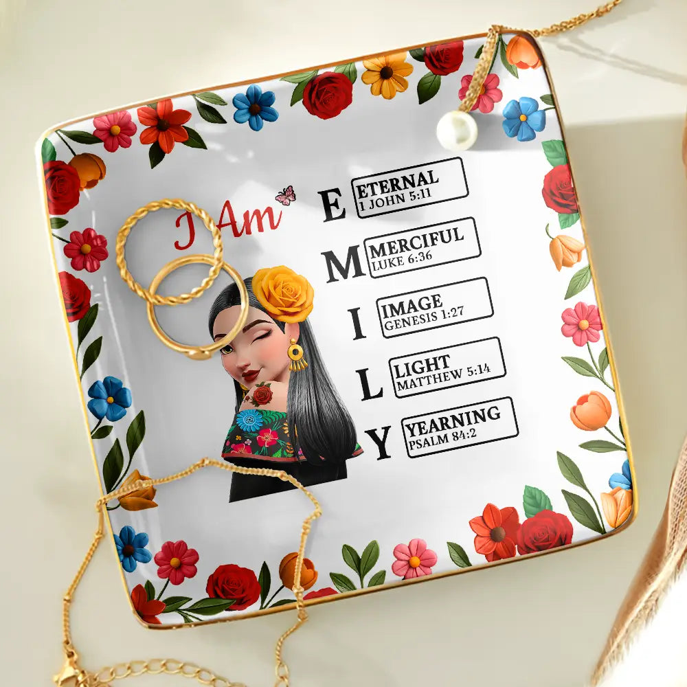 Gift For Bestie,Gift For Sisters,Gift For Yourself,Gift For Women,Happy,Hispanic,Christian - God Says You Are Hispanic Woman Latina Mexican - Personalized Ring Dish