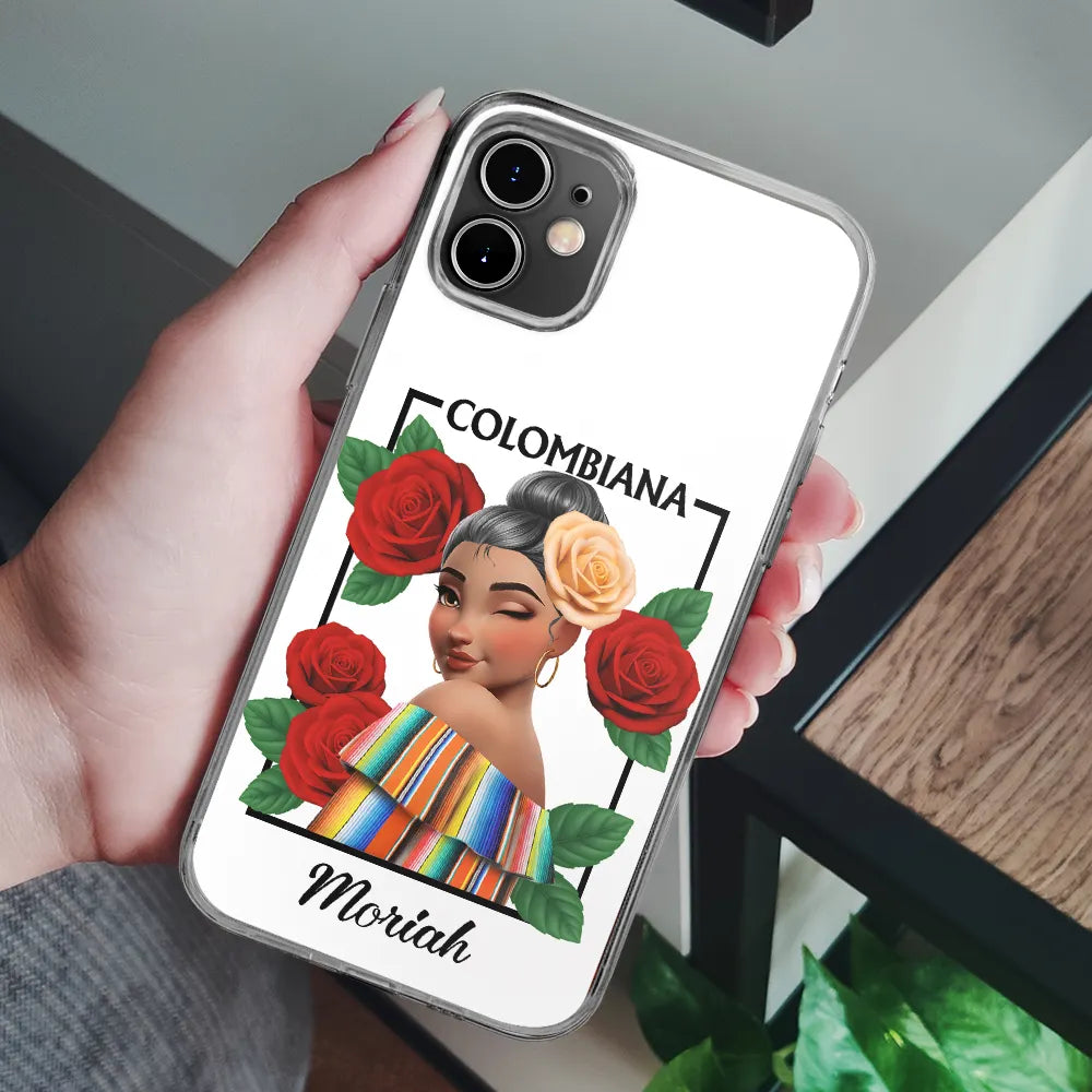 Gift For Bestie,Gift For Sisters,Gift For Yourself,Gift For Women,Happy,Hispanic - Hispanic Woman Latina Mexican - Personalized Clear Phone Case