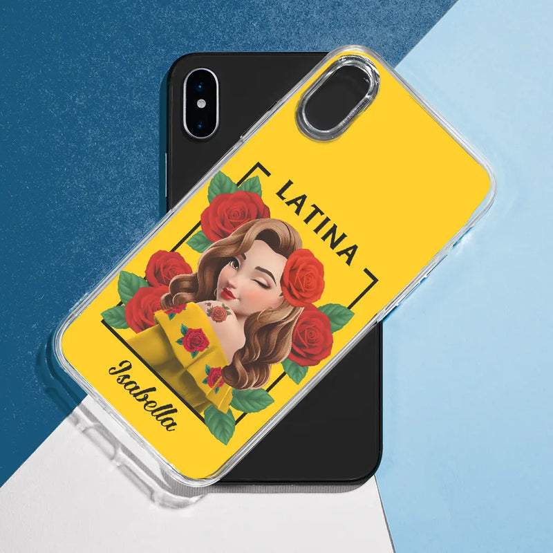 Gift For Bestie,Gift For Sisters,Gift For Yourself,Gift For Women,Happy,Hispanic - Hispanic Woman Latina Mexican - Personalized Clear Phone Case