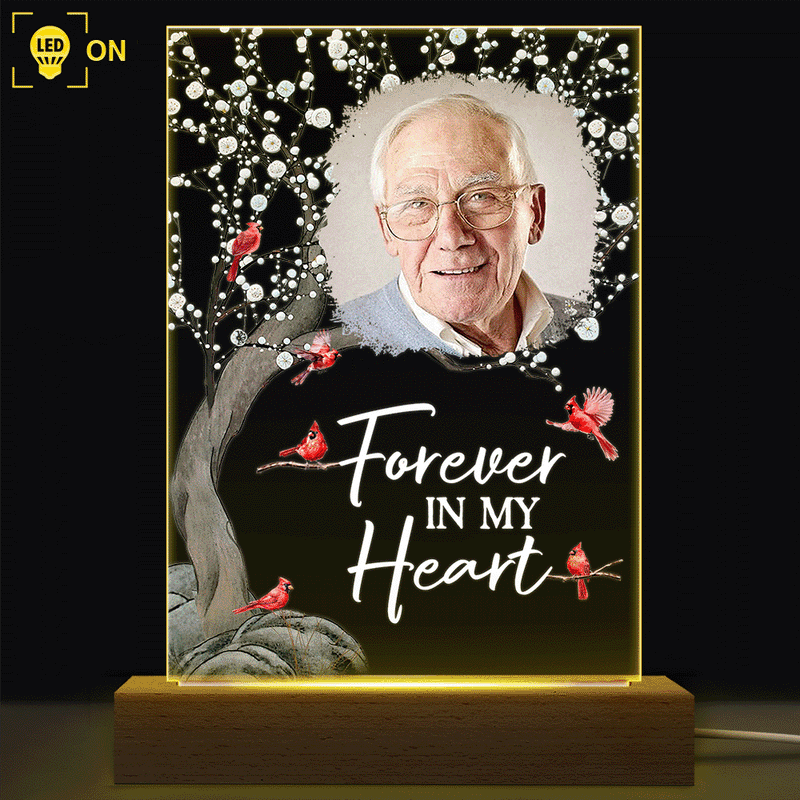 Memorial,Family,Parents,Gift For Grandparents,Sad - Custom Photo When You Miss Me Have No Fear Memorial - Personalized 3D Led Light Wooden Base