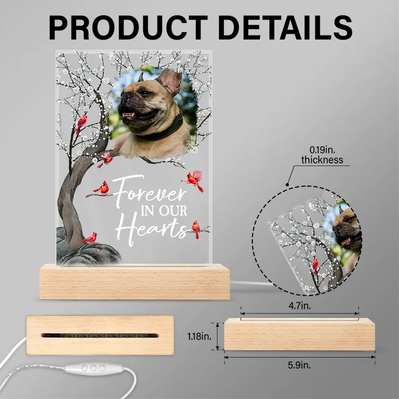 Memorial,Family,Parents,Gift For Grandparents,Sad - Custom Photo When You Miss Me Have No Fear Memorial - Personalized 3D Led Light Wooden Base