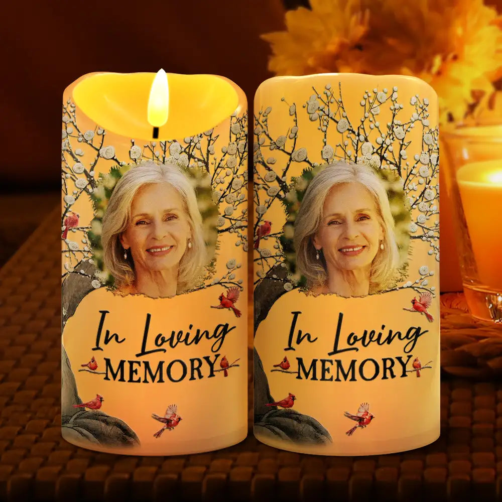 Memorial,Family,Parents,Gift For Grandparents,Sad - Custom Photo When You Miss Me Have No Fear Memorial - Personalized Flameless LED Candle