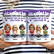 Happy,Gift For Bestie,Old Best friends,Gifts For Colleagues - A Friend Is God's Way Of Making Sure We Never Walk Alone 3D Effect - Personalized White Edge-to-Edge Mug