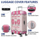 Family,Gift For Couples,Happy - Travel Our First Trip As A Family Of Four Footprints - Personalized Luggage Cover