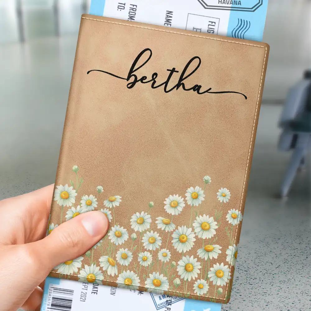 Gift For Yourself,Gift For Women,Gift For Men,Happy - Birth Month Flower Watercolor Blooming In Love - Personalized Passport Cover, Passport Holder