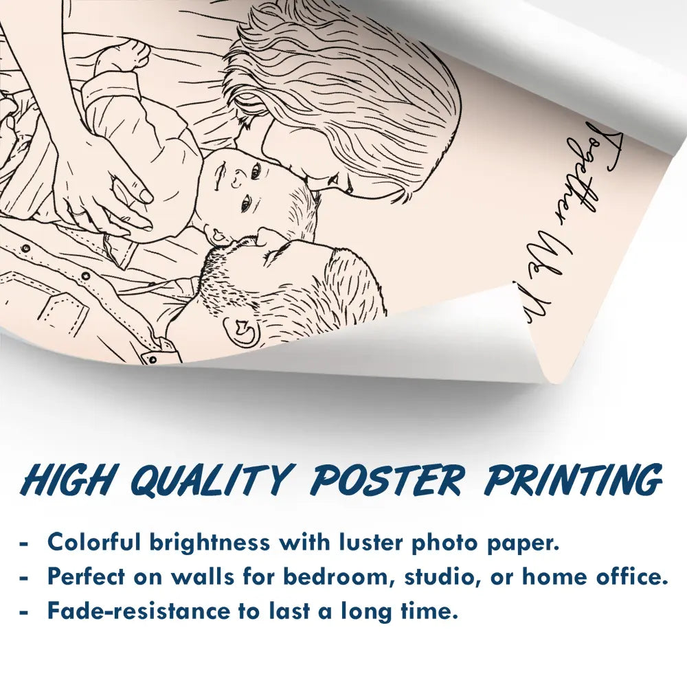 Hal Out Line Custom Photo Outline Sketch Mom Baby Family Portrait Line Art - Person ...