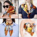 Gift For Grandma,Gift For Mother,Gift For Women,Pet Mom,Love,Custom Photo,Non-Eng,Photo - Stained Glass - Custom Photo Stained Glass Portrait Mom Grandma Parents Family - Personalized Scarf