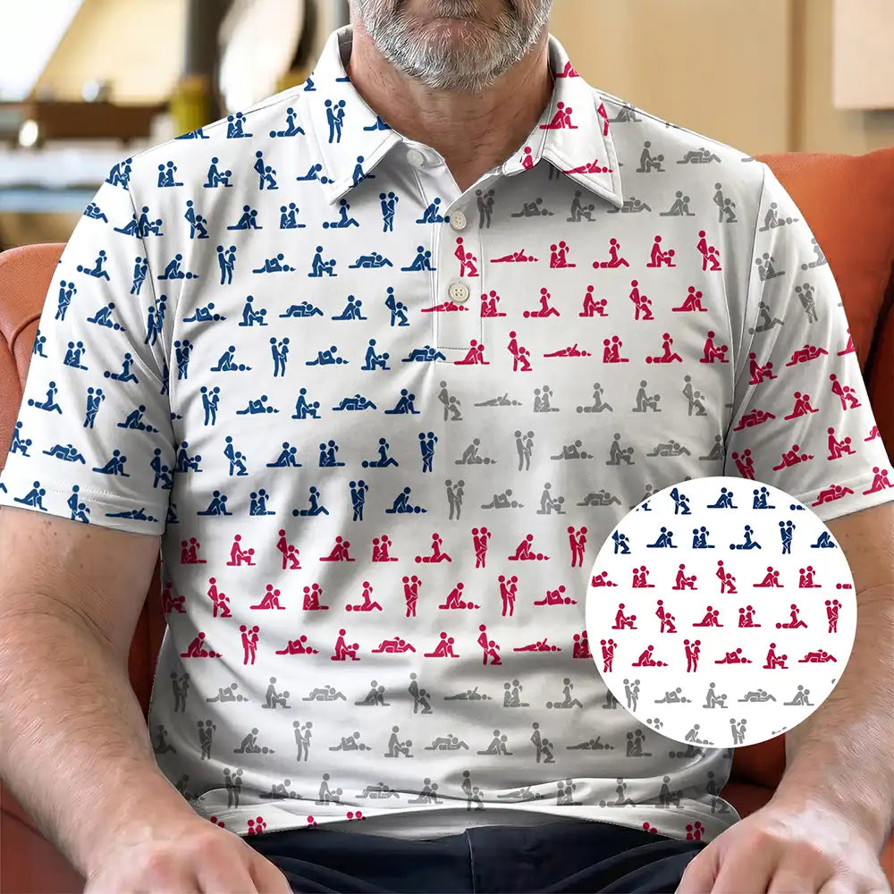 Husband Summer Vibe Hidden Funny Naughty Pattern - Personalized Polo Shirt