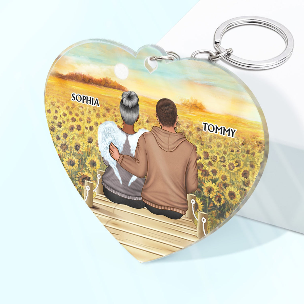I'll Hold You In My Heart Until I Can Hold You In Heaven - Upload Image, Husband Wife, Personalized Shaped Wood Sign