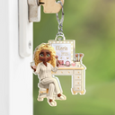 Gift For Women,Happy - Makeup Girl Beauty 3D Effect - Personalized Acrylic Keychain