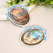 Summer, Gift For Couples, Cruising, Romantic, Vector - Making Memories Cruise At A Time - Personalized Acrylic Magnet