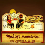 Camping,Campsite,Gift For Couples,Happy,Gift For Husband,Gift For Girlfriend,Gift For Boyfriend,Gift For Wife - Making Memories One Campsite 3d Couple - Personalized Custom Shaped Light Box
