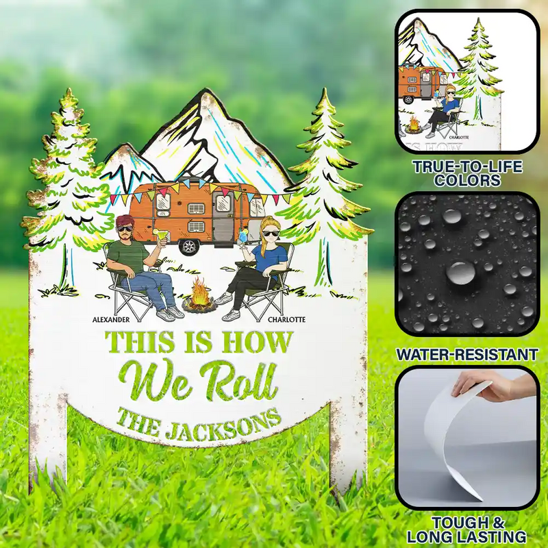 Camping, Campsite, Family - Making Memories One Campsite At A Time - Personalized Metal Garden Stake