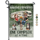 Camping,Campsite,Couple's Hobby,Happy,Gift For Couples,Dog Couple,Pet Lovers,Dog Lovers - Making Memories One Campsite At A Time Dog - Personalized Flag