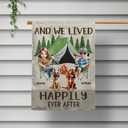 Camping,Campsite,Couple's Hobby,Happy,Gift For Couples,Dog Couple,Pet Lovers,Dog Lovers - Making Memories One Campsite At A Time Dog - Personalized Flag