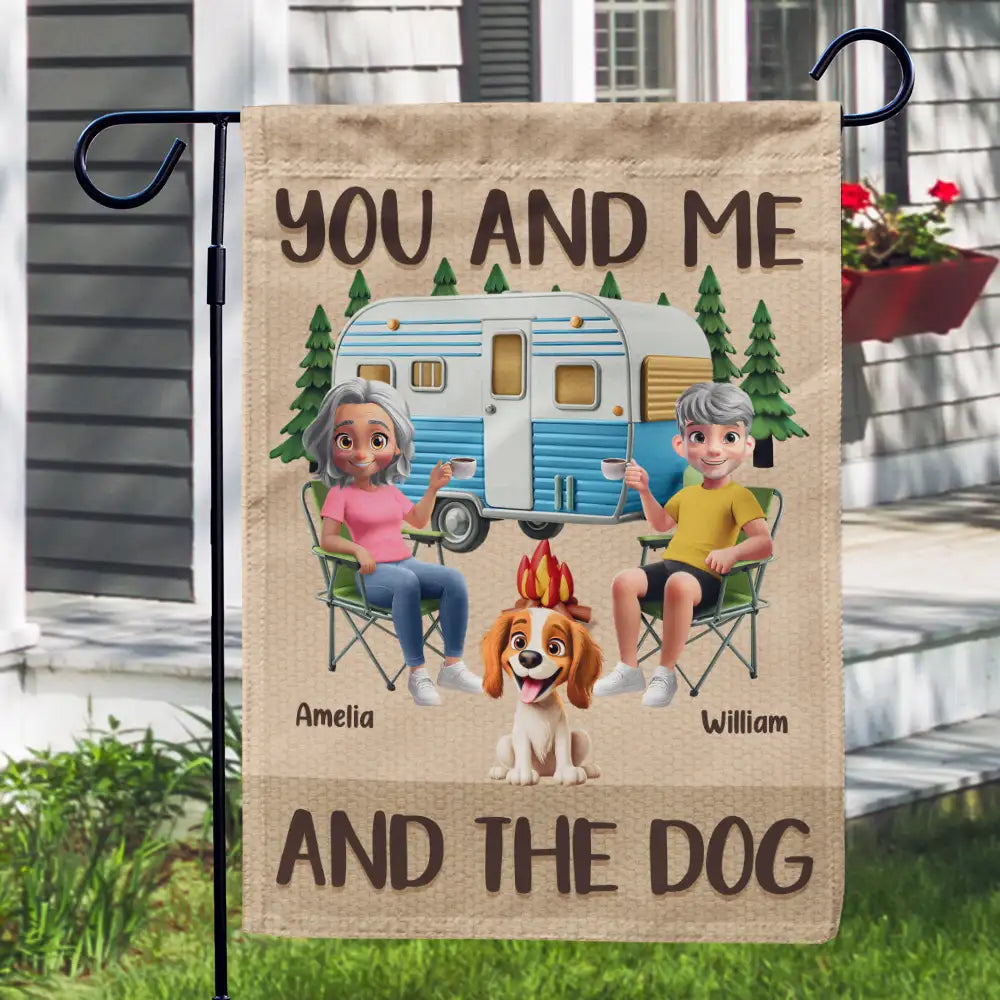 Camping,Campsite,Couple's Hobby,Happy,Gift For Couples,Dog Couple,Pet Lovers,Dog Lovers - Making Memories One Campsite At A Time Dog - Personalized Flag