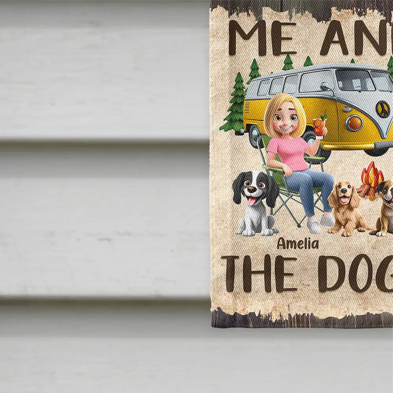 Camping,Campsite,Couple's Hobby,Happy,Gift For Couples,Dog Couple,Pet Lovers,Dog Lovers - Making Memories One Campsite At A Time Dog - Personalized Flag