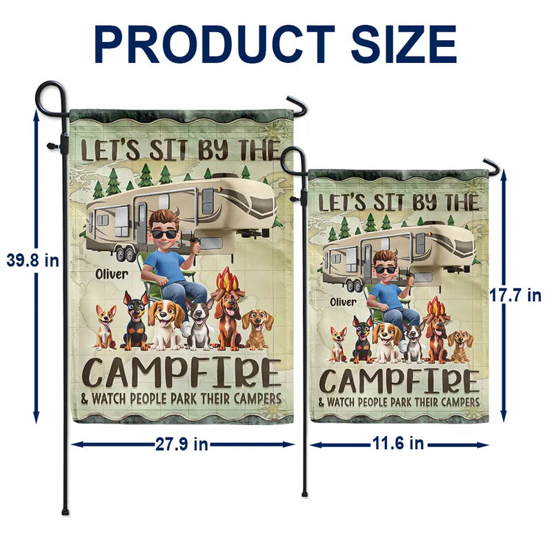 Camping,Campsite,Couple's Hobby,Happy,Gift For Couples,Dog Couple,Pet Lovers,Dog Lovers - Making Memories One Campsite At A Time Dog - Personalized Flag